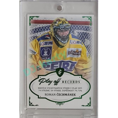 2023 Legendary Cards REKORDY ČESKÉ EXTRALIGY #PW-01 Roman Čechmánek Play Off Emerald 4/5