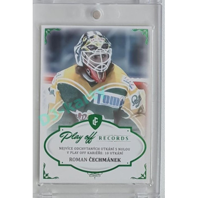 2023 Legendary Cards REKORDY ČESKÉ EXTRALIGY #PS-03 Roman Čechmánek Play Off Emerald 4/5