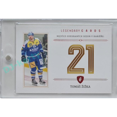 2023 Legendary Cards REKORDY ČESKÉ EXTRALIGY #ZC-S13 Tomáš Žižka Základní Část Red 06/10