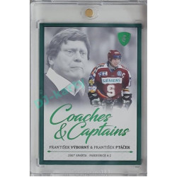 2023 Legendary Cards REKORDY ČESKÉ EXTRALIGY #CC-14 František Výborný / František Ptáček Coaches & Captains Emerald 2/5