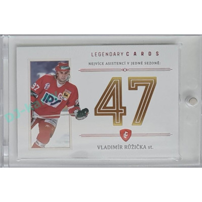 2023 Legendary Cards REKORDY ČESKÉ EXTRALIGY #ZC-AS4 Vladimír Růžička st. Základní Část Red 06/10