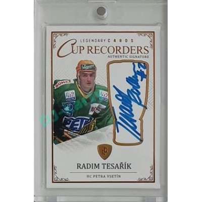 2023 Legendary Cards REKORDY UPDATE #CR-11 Radim Tesařík Cup Recorders Authentic Signature 01/13