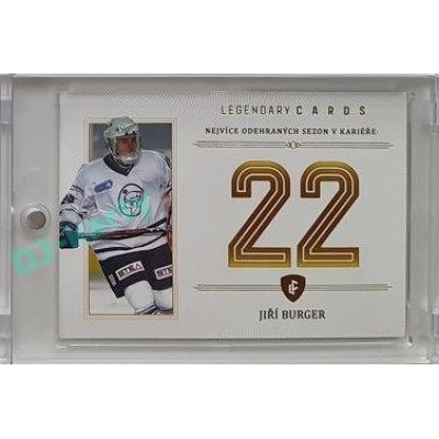 2023 Legendary Cards REKORDY ČESKÉ EXTRALIGY #ZC-S05 Jiří Burger Základní Část Gold 07/20