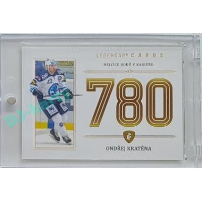2023 Legendary Cards REKORDY ČESKÉ EXTRALIGY #ZC-PC5 Ondřej Kratěna Základní Část Gold 07/20