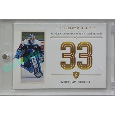 2023 Legendary Cards REKORDY ČESKÉ EXTRALIGY #ZC-WS3 Miroslav Svoboda Základní Část Gold 07/20