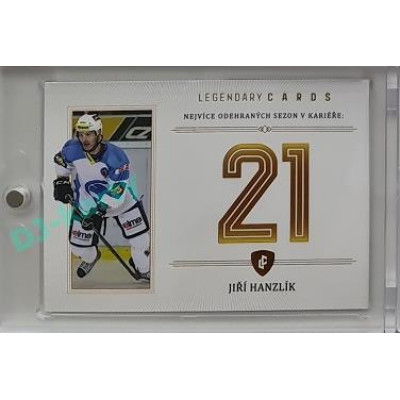2023 Legendary Cards REKORDY ČESKÉ EXTRALIGY #ZC-S09 Jiří Hanzlík Základní Část Gold 07/20