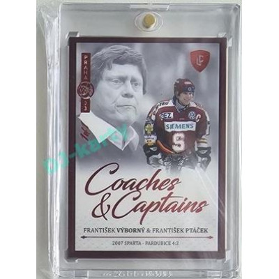 2023 Legendary Cards REKORDY ČESKÉ EXTRALIGY #CC-14 František Výborný / František Ptáček Coaches & Captains Expo Praha Red 1/1