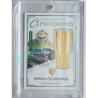 2023 Legendary Cards REKORDY ČESKÉ EXTRALIGY #CR-07 Roman Čechmánek Cup Recorders Expo Praha Emerald 1/1