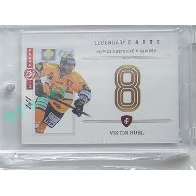 2023 Legendary Cards REKORDY ČESKÉ EXTRALIGY #ZC-MH4 Viktor Hübl Základní Část Expo Praha Red 1/1