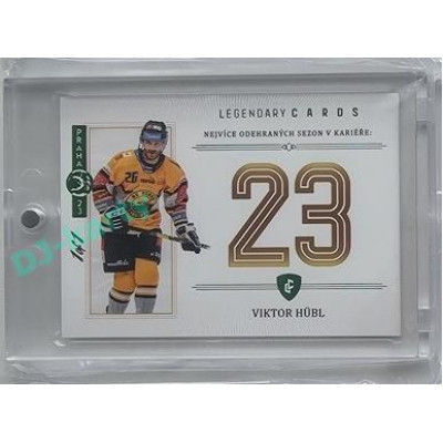 2023 Legendary Cards REKORDY ČESKÉ EXTRALIGY #ZC-S04 Viktor Hübl Základní Část Expo Praha Emerald 1/1