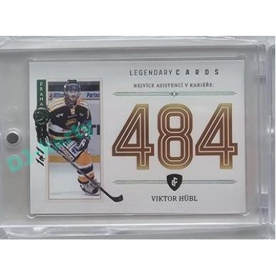 2023 Legendary Cards REKORDY ČESKÉ EXTRALIGY #ZC-AC3 Viktor Hübl Základní Část Expo Praha Emerald 1/1