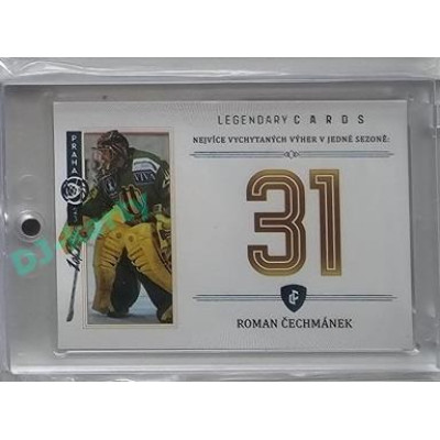 2023 Legendary Cards REKORDY ČESKÉ EXTRALIGY #ZC-WS6 Roman Čechmánek Základní Část Expo Praha Turquoise 1/1