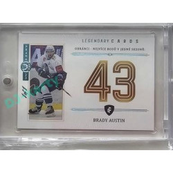 2023 Legendary Cards REKORDY ČESKÉ EXTRALIGY #ZC-DP3 Brady Austin Základní Část Expo Praha Turquoise 1/1