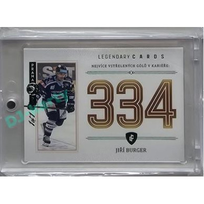 2023 Legendary Cards REKORDY ČESKÉ EXTRALIGY #ZC-GC5 Jiří Burger Základní Část Expo Praha Emerald 1/1