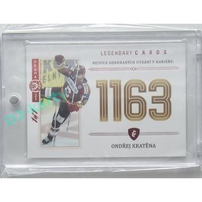 2023 Legendary Cards REKORDY ČESKÉ EXTRALIGY #ZC-U04 Ondřej Kratěna Základní Část Expo Praha Red 1/1