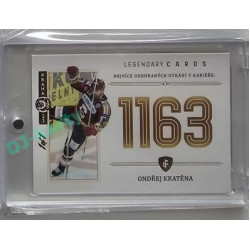 2023 Legendary Cards REKORDY ČESKÉ EXTRALIGY #ZC-U04 Ondřej Kratěna Základní Část Expo Praha Gold 1/1