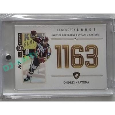 2023 Legendary Cards REKORDY ČESKÉ EXTRALIGY #ZC-U04 Ondřej Kratěna Základní Část Expo Praha Gold 1/1