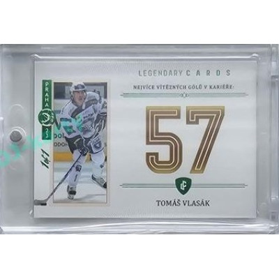 2023 Legendary Cards REKORDY ČESKÉ EXTRALIGY #ZC-WG5 Tomáš Vlasák Základní Část Expo Praha Emerald 1/1