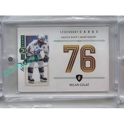 2023 Legendary Cards REKORDY ČESKÉ EXTRALIGY #ZC-PS3 Milan Gulaš Základní Část Expo Praha Emerald 1/1