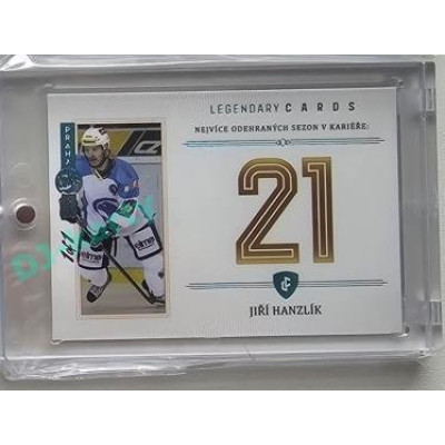 2023 Legendary Cards REKORDY ČESKÉ EXTRALIGY #ZC-S09 Jiří Hanzlík Základní Část Expo Praha Turquoise 1/1
