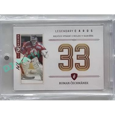 2023 Legendary Cards REKORDY ČESKÉ EXTRALIGY #ZC-MS06 Roman Čechmánek Základní Část Expo Praha Red 1/1