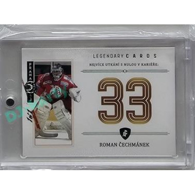 2023 Legendary Cards REKORDY ČESKÉ EXTRALIGY #ZC-MS06 Roman Čechmánek Základní Část Expo Praha Emerald 1/1