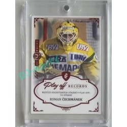 2023 Legendary Cards REKORDY ČESKÉ EXTRALIGY #PG-03 Roman Čechmánek Play Off Expo Praha Red 1/1