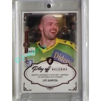 2023 Legendary Cards REKORDY ČESKÉ EXTRALIGY #PAC-05 Jiří Dopita Play Off Expo Praha Red 1/1