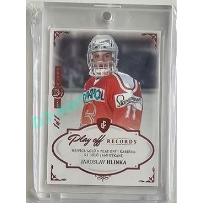 2023 Legendary Cards REKORDY ČESKÉ EXTRALIGY #PGC-04 Jaroslav Hlinka Play Off Expo Praha Red 1/1