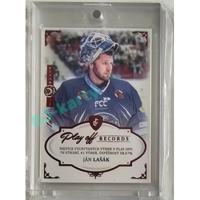 2023 Legendary Cards REKORDY ČESKÉ EXTRALIGY #PW-04 Ján Lašák Play Off Expo Praha Red 1/1