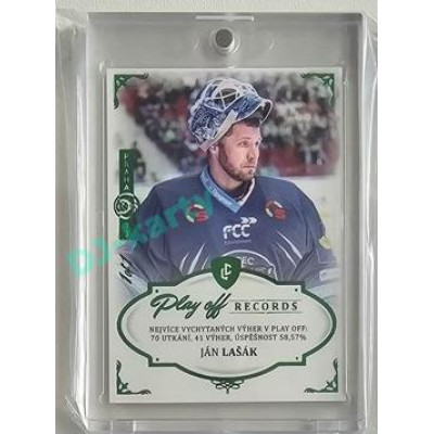 2023 Legendary Cards REKORDY ČESKÉ EXTRALIGY #PW-04 Ján Lašák Play Off Expo Praha Emerald 1/1