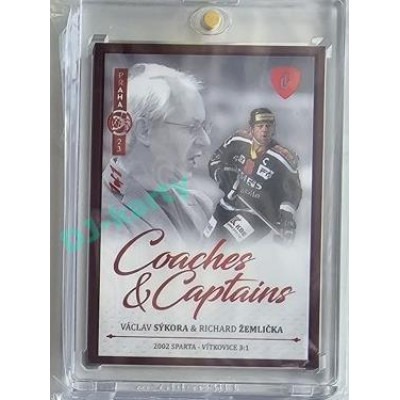 2023 Legendary Cards REKORDY ČESKÉ EXTRALIGY #CC-09 Václav Sýkora / Richard Žemlička Coaches & Captains Expo Praha Red 1/1