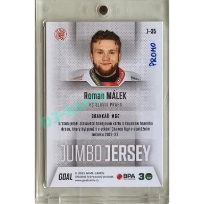2022/23 Goal Cards Chance #J-35 Roman Málek Jumbo Jersey 1of2 EXPO PROMO