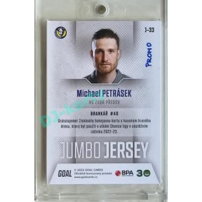 2022/23 Goal Cards Chance #J-33 Michael Petrásek Jumbo Jersey 1of2 EXPO PROMO