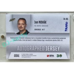 2022/23 Goal Cards Chance #JA-05 Jan Novák Autographed Jersey 1of1 EXPO PROMO