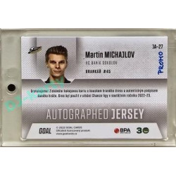 2022/23 Goal Cards Chance #JA-27 Martin Michajlov Autographed Jersey 1of2 EXPO PROMO