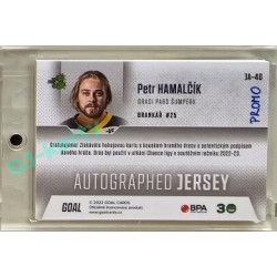 2022/23 Goal Cards Chance #JA-40 Petr Hamalčík Autographed Jersey 1of2 EXPO PROMO