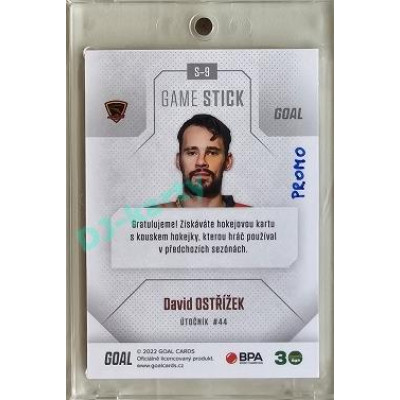 2022/23 Goal Cards Chance #S-09 David Ostřížek Game Used Stick 1of2 EXPO PROMO