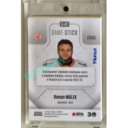 2022/23 Goal Cards Chance #S-47 Roman Málek Game Used Stick 1of3 EXPO PROMO