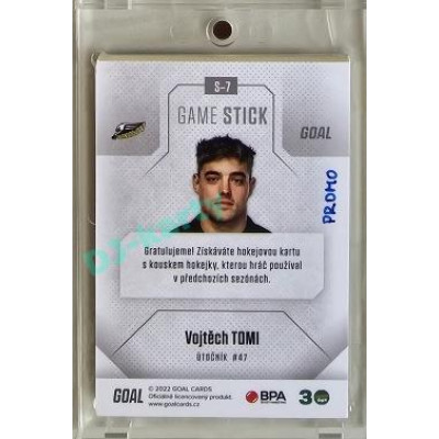 2022/23 Goal Cards Chance #S-07 Vojtěch Tomi Game Used Stick 1of1 EXPO PROMO