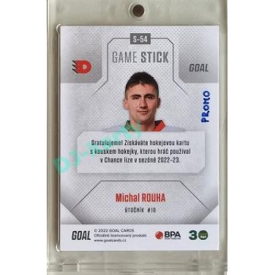 2022/23 Goal Cards Chance #S-54 Michal Rouha Game Used Stick 1of3 EXPO PROMO