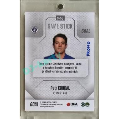 2022/23 Goal Cards Chance #S-50 Petr Koukal Game Used Stick 1of3 EXPO PROMO