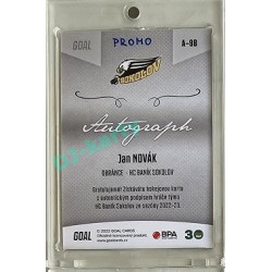 2022/23 Goal Cards Chance Liga 2. série #98 Jan Novák Autograph 1of3 EXPO PROMO