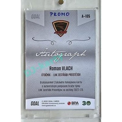 2022/23 Goal Cards Chance Liga 2. série #105 Roman Vlach Autograph 1of1 EXPO PROMO