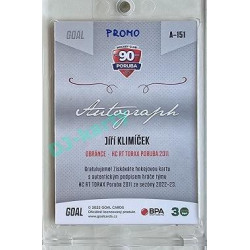 2022/23 Goal Cards Chance Liga 2. série #151 Jiří Klimíček Autograph 1of1 EXPO PROMO