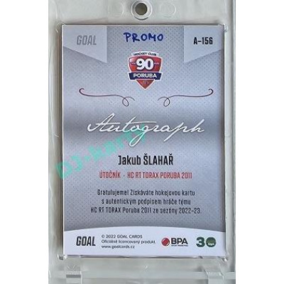 2022/23 Goal Cards Chance Liga 2. série #156 Jakub Šlahař Autograph 1of1 EXPO PROMO