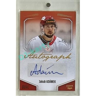2022/23 Goal Cards Chance Liga 2. série #141 Jakub Adámek Autograph 1of1 EXPO PROMO