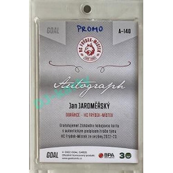 2022/23 Goal Cards Chance Liga 2. série #140 Jan Jaroměřský Autograph 1of1 EXPO PROMO