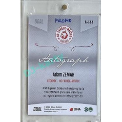 2022/23 Goal Cards Chance Liga 2. série #144 Adam Zeman Autograph 1of1 EXPO PROMO