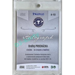 2022/23 Goal Cards Chance Liga 2. série #113 Ondřej Procházka Autograph 1of1 EXPO PROMO